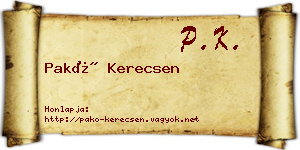 Pakó Kerecsen névjegykártya